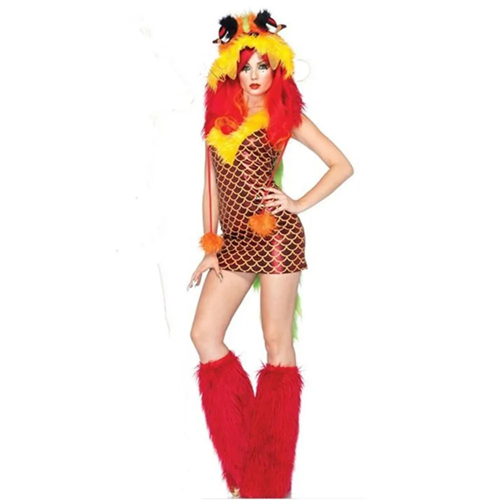 Deluxe Plush Monster Animal Costume for Adult Leopard Fox Cat Girl Cosplay Costume Halloween Costumes Women Fancy Party Dress Up