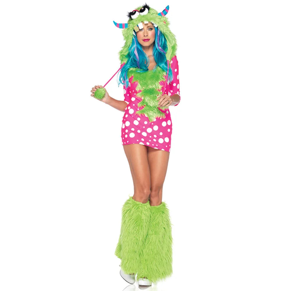 Deluxe Plush Monster Animal Costume for Adult Leopard Fox Cat Girl Cosplay Costume Halloween Costumes Women Fancy Party Dress Up