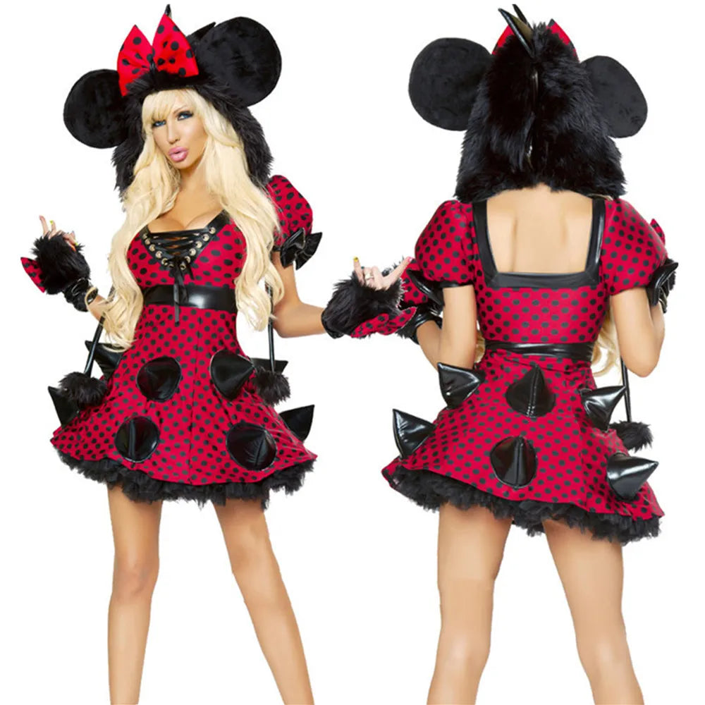 Deluxe Plush Monster Animal Costume for Adult Leopard Fox Cat Girl Cosplay Costume Halloween Costumes Women Fancy Party Dress Up