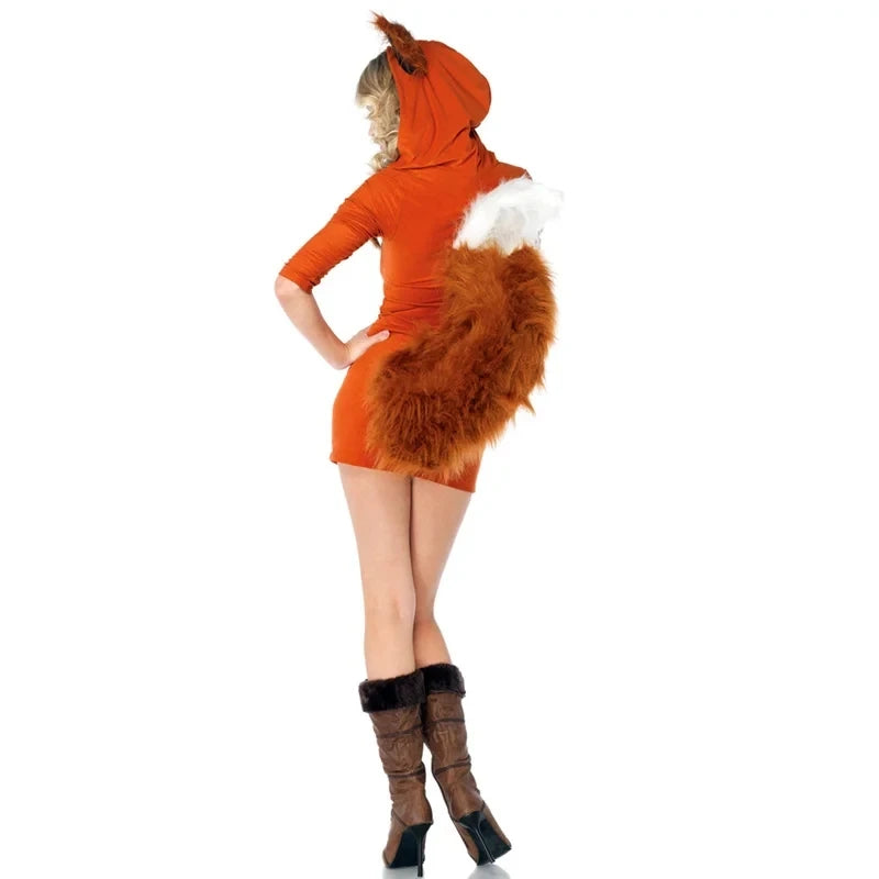 Deluxe Plush Monster Animal Costume for Adult Leopard Fox Cat Girl Cosplay Costume Halloween Costumes Women Fancy Party Dress Up