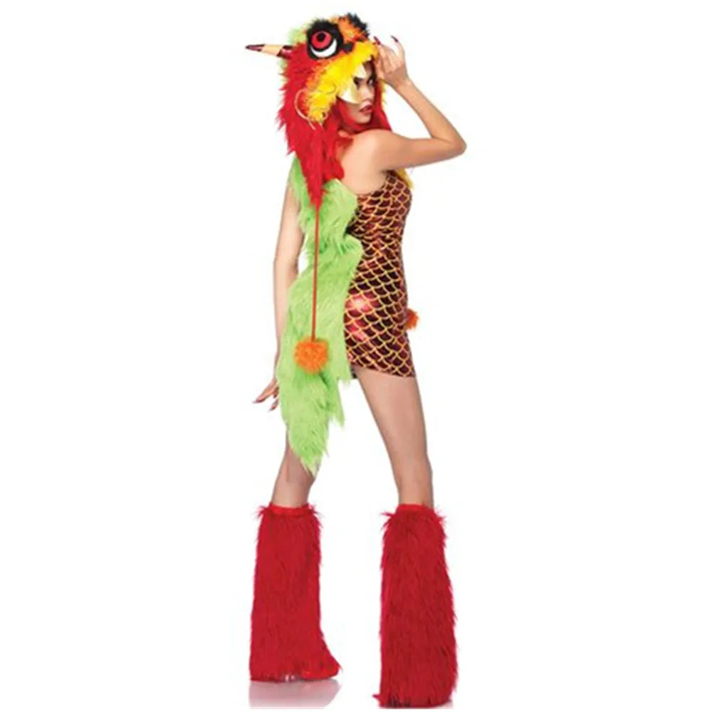 Deluxe Plush Monster Animal Costume for Adult Leopard Fox Cat Girl Cosplay Costume Halloween Costumes Women Fancy Party Dress Up