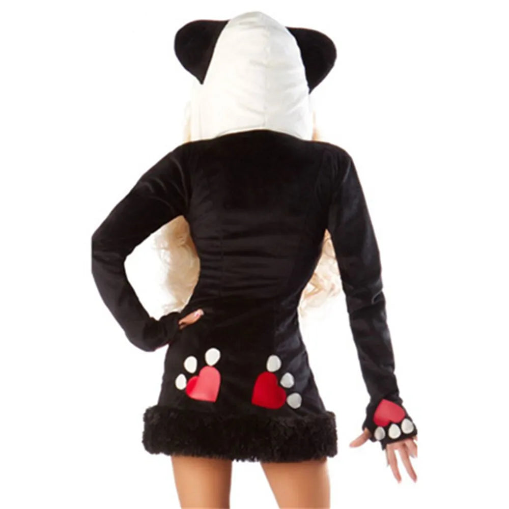 Deluxe Plush Monster Animal Costume for Adult Leopard Fox Cat Girl Cosplay Costume Halloween Costumes Women Fancy Party Dress Up