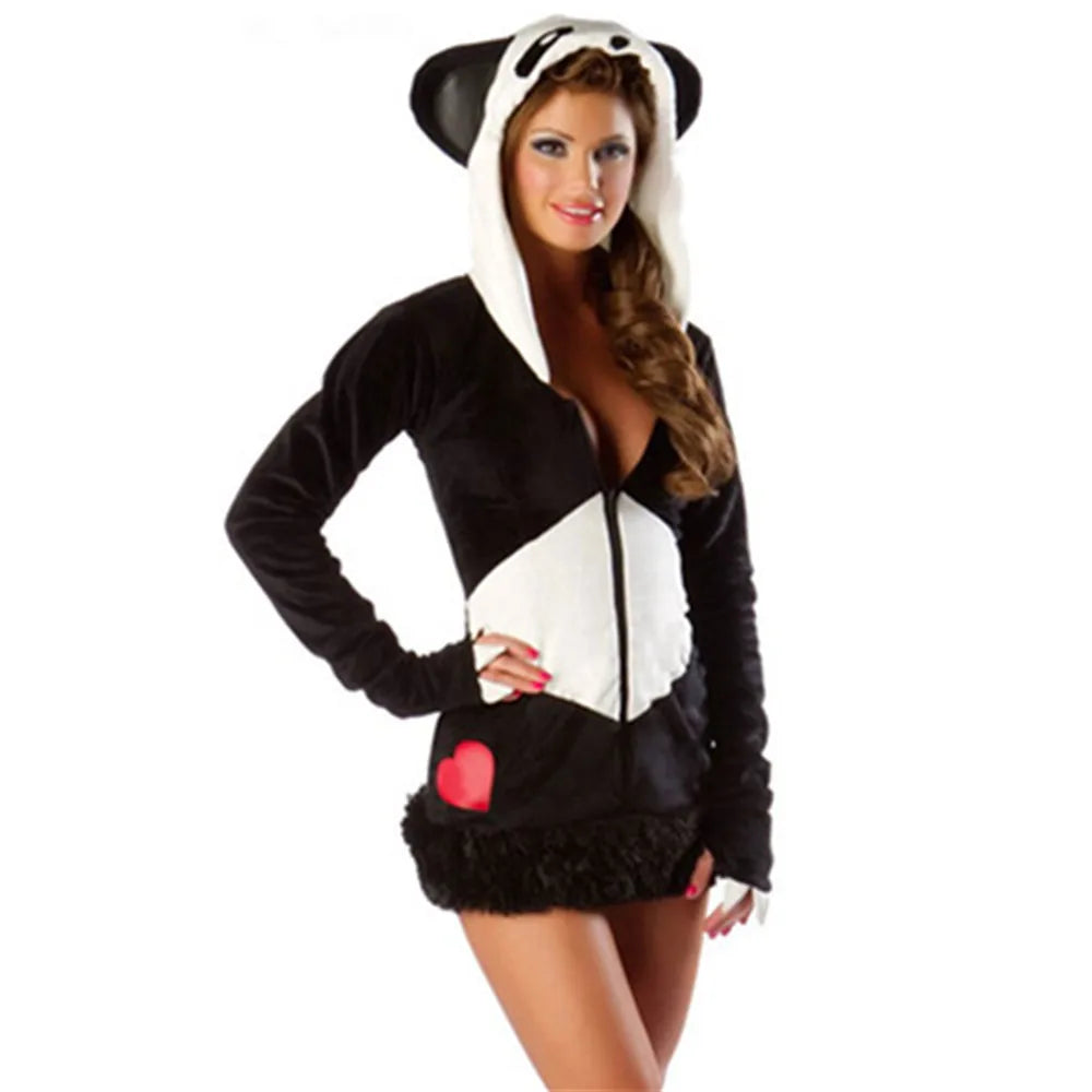 Deluxe Plush Monster Animal Costume for Adult Leopard Fox Cat Girl Cosplay Costume Halloween Costumes Women Fancy Party Dress Up