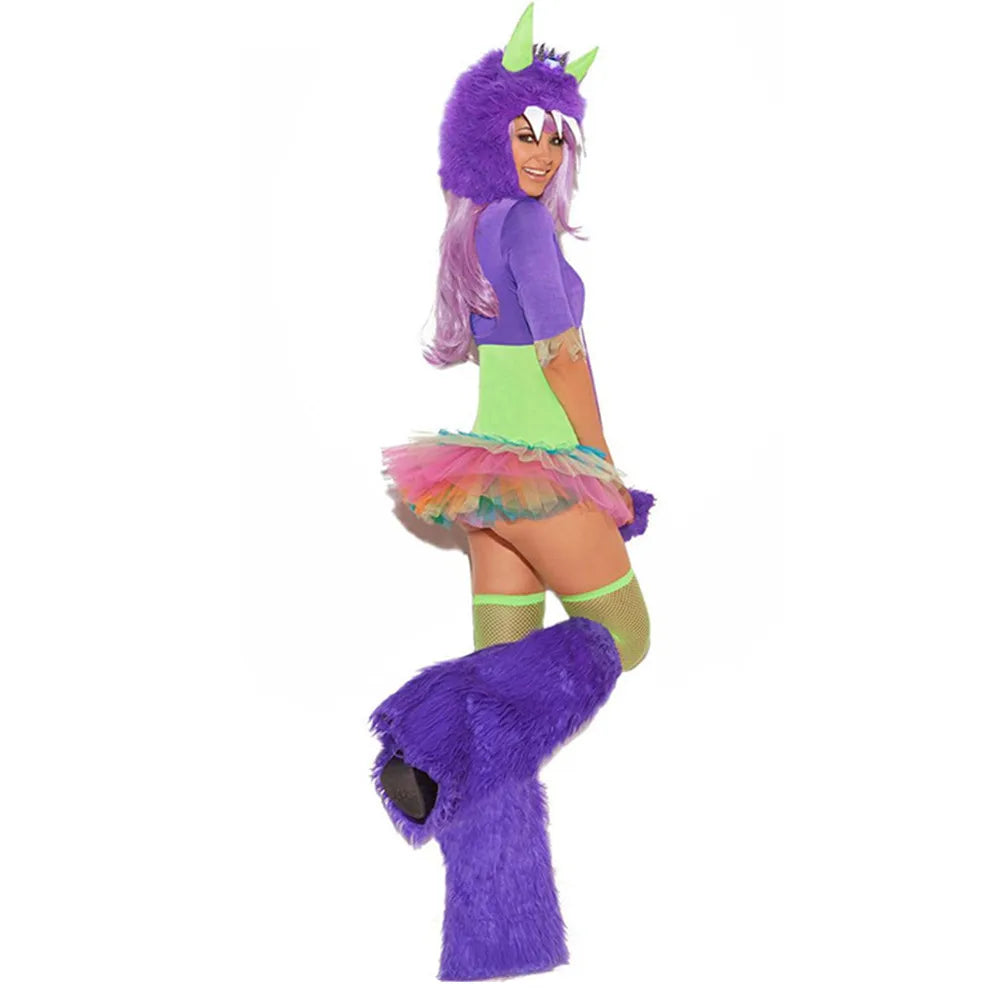 Deluxe Plush Monster Animal Costume for Adult Leopard Fox Cat Girl Cosplay Costume Halloween Costumes Women Fancy Party Dress Up